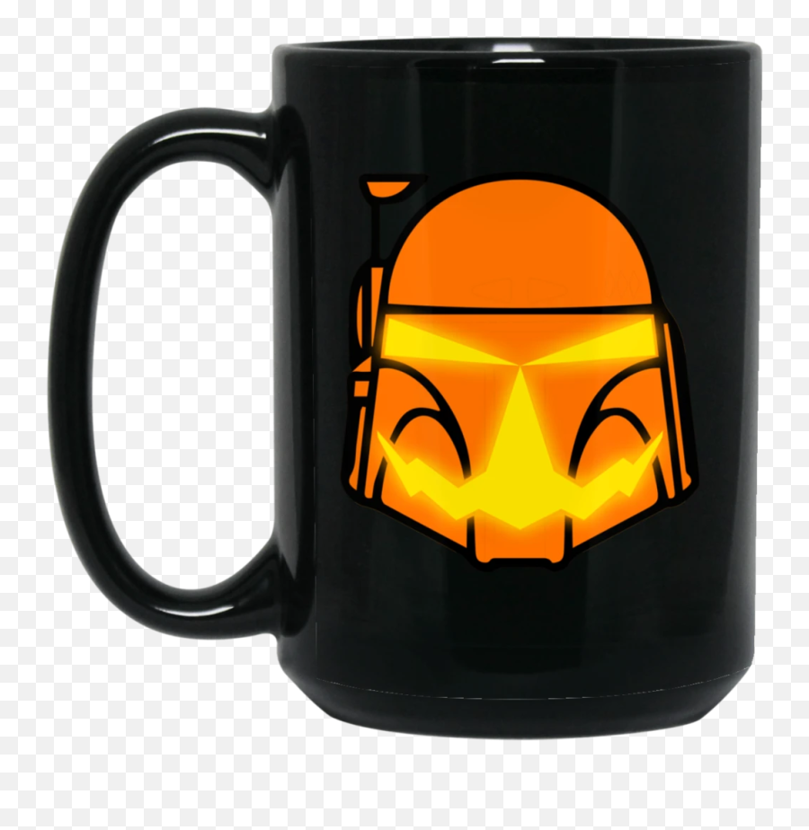 Star Wars Boba Fett Pumpkin Carving Halloween Black Mugs - Mug Emoji,Pumpkin Carving Emoji