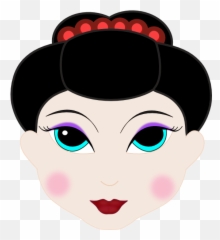 Geisha Face Clip Art - Png Download Full Size Clipart Japanese Emoji