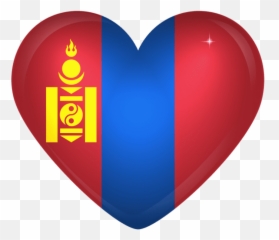 Mongolia Large Heart Flag Clipart - In A Emoji