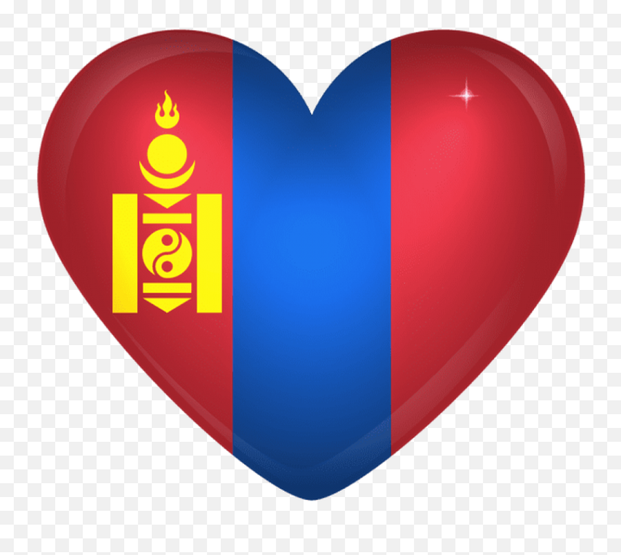 Mongolia Large Heart Flag Clipart - Mongolia Flag In A Heart Emoji,Lebanon Flag Emoji