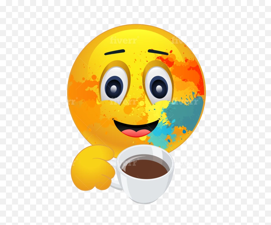 Design Custom Emoji Or Creative Emoji - Smiley,Coffee Emoticon