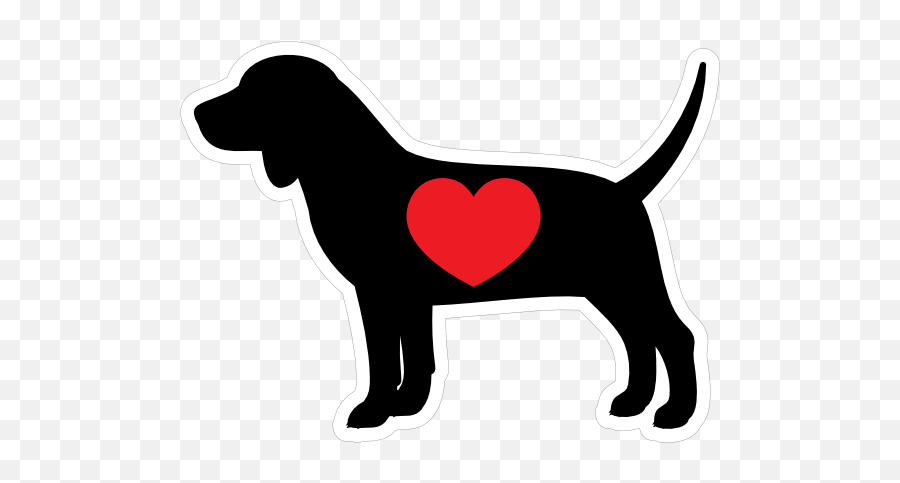 I Love My Beagle Silhouette With Heart - Dog Emoji,Guess The Emoji Dog And Bone