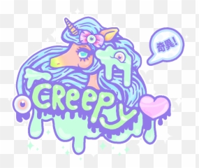 Free Download Cute Unicorn Wallpaper - Creepy Cute Png Emoji,Unicorn Wallpaper Emoji