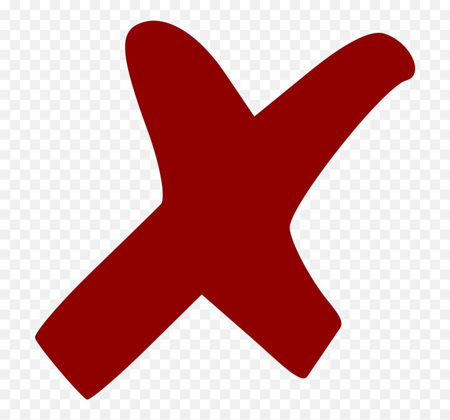 Dark Red X - Transparent Background Red X Mark Emoji,Ice Cube Emoji