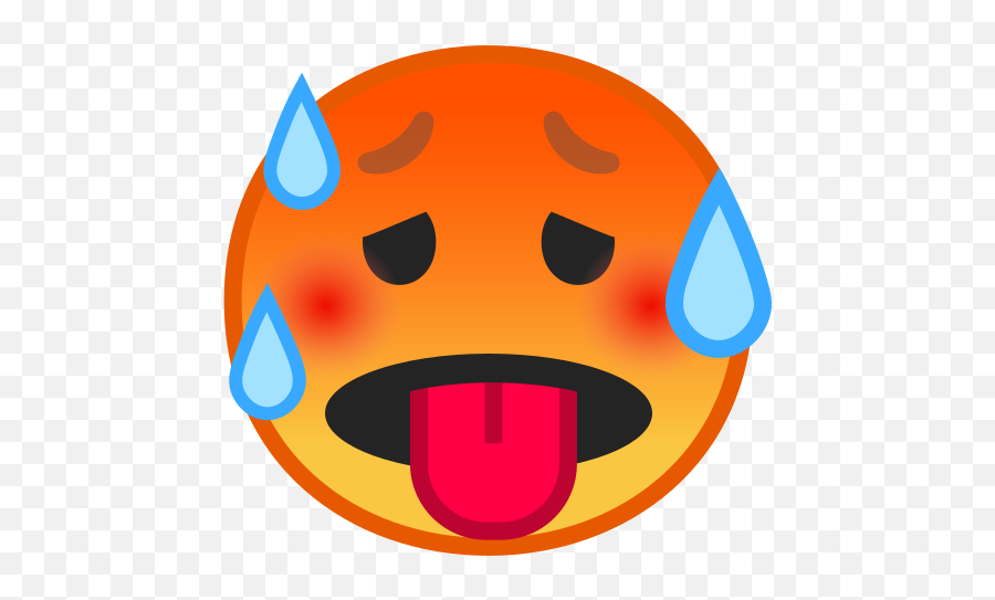 Hot Face Emoji - Emoji Sudando,Sweating Emoji
