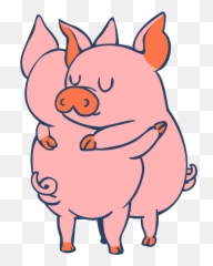 Cute - Cartoon Cute Pigs Emoji,Hugging Emoji Iphone