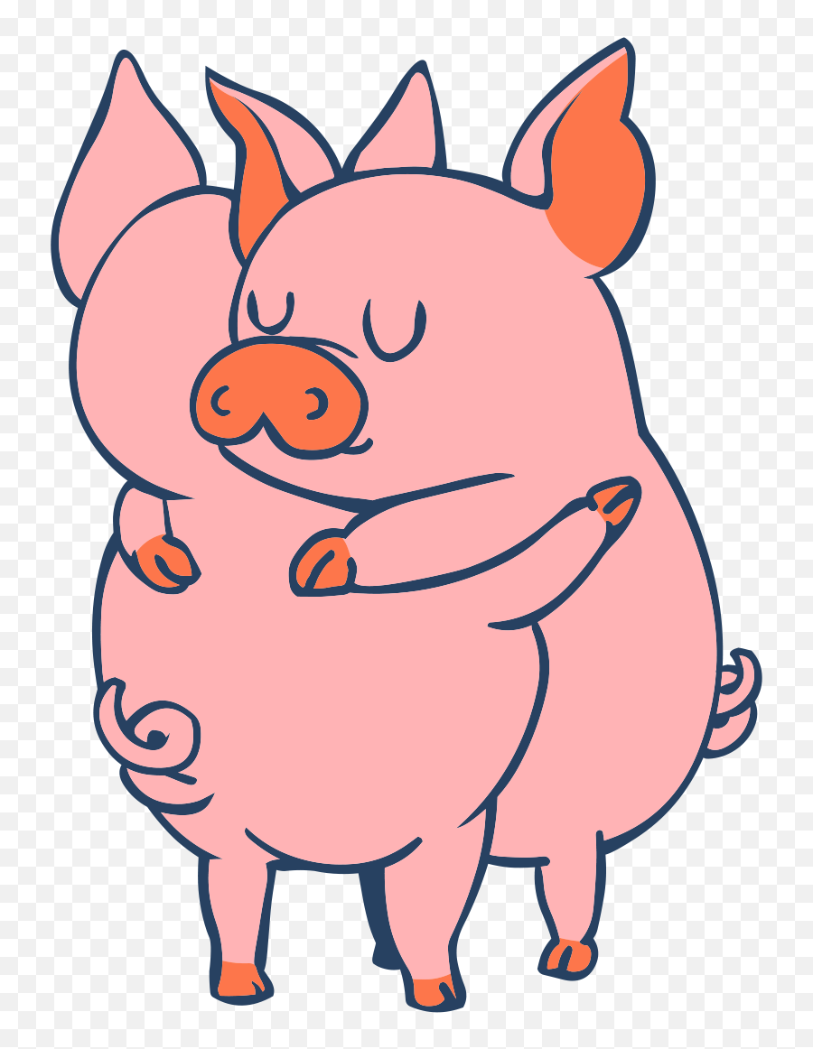 Cute - Cartoon Cute Pigs Emoji,Hugging Emoji Iphone