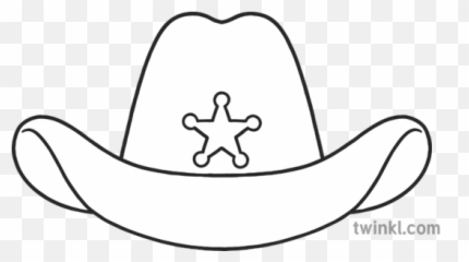 Emoji Cowboy Hat Eyfs Black And White Rgb Illustration - Line Art,Emoji Hat