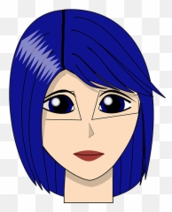 Free Blue Eyes Eyes Vectors - Girl With Blue Hair Cartoon Emoji,Bowing Emoticon