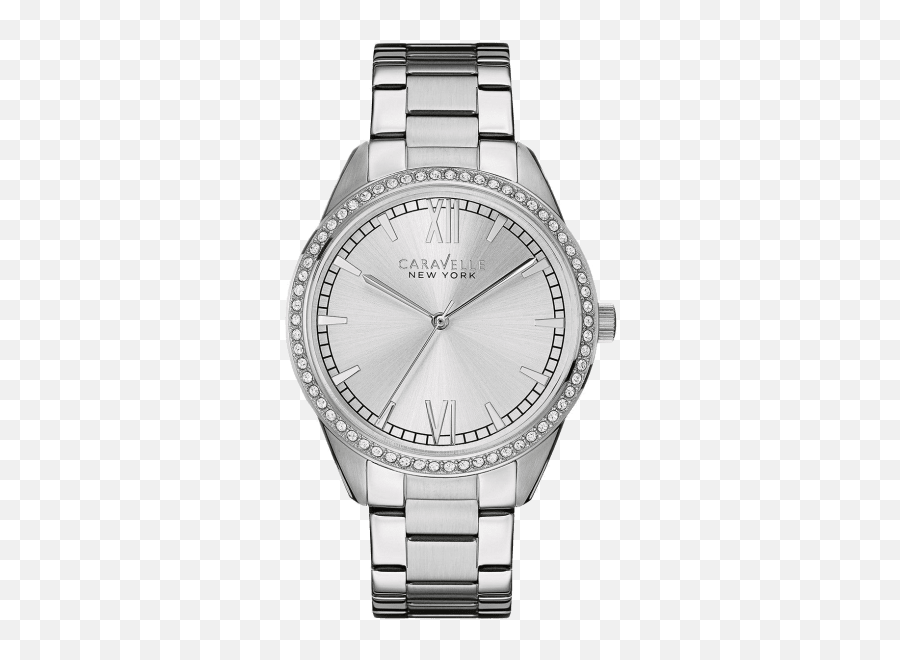 Caravelle Ny By Bulova Crystal Accented 38mm Stainless Steel - Watch Emoji,Roman Numerals Emoji