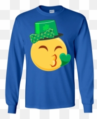 Emoji Saint Patricks Day Shirt Girls Green Heart Eyes Bow LS