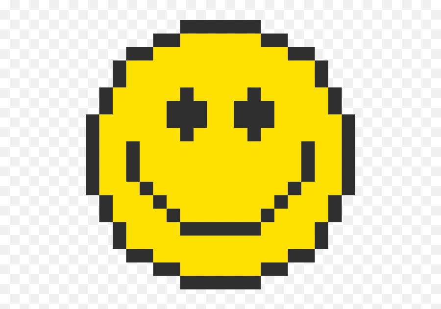 Pixelated Smiley Face Graphic - Smiley Pixel Art Facile Emoji,Candycane Emoji