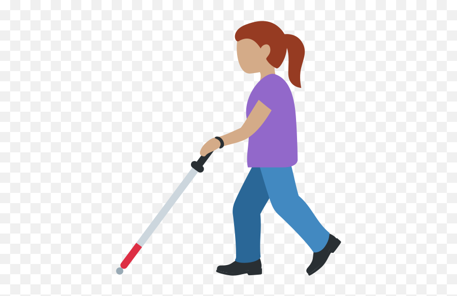 U200d Woman With White Cane Medium Skin Tone Emoji - Man Walking Clipart Png,Deadliest Catch Emoji