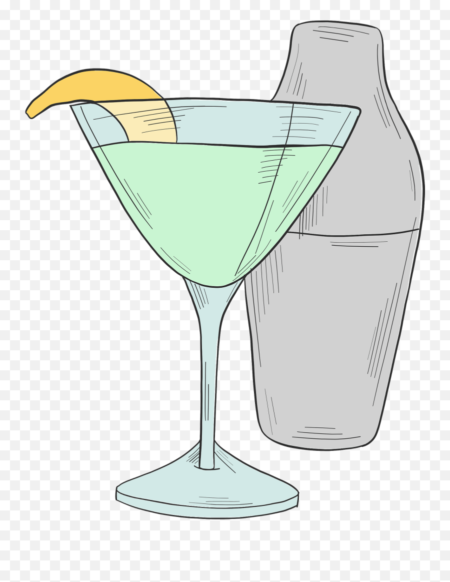 Cocktail And Shaker Clipart Free Download Transparent Png - Martini Glass Emoji,Margarita In Emojis