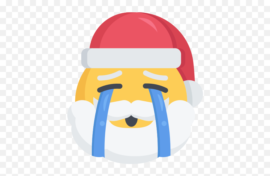 Christmas Crying Emoji Sad Santa Free Icon Of Santa Emojis - Christmas Wink Face Emoji,Crying Emoji Png