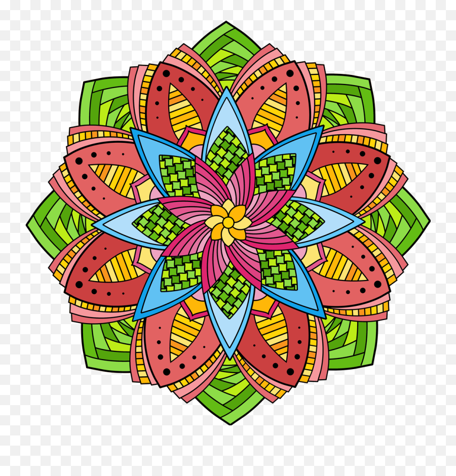 Color Mandala Coloring Pages - Mandala Png Emoji,Colours That Represent Emotions