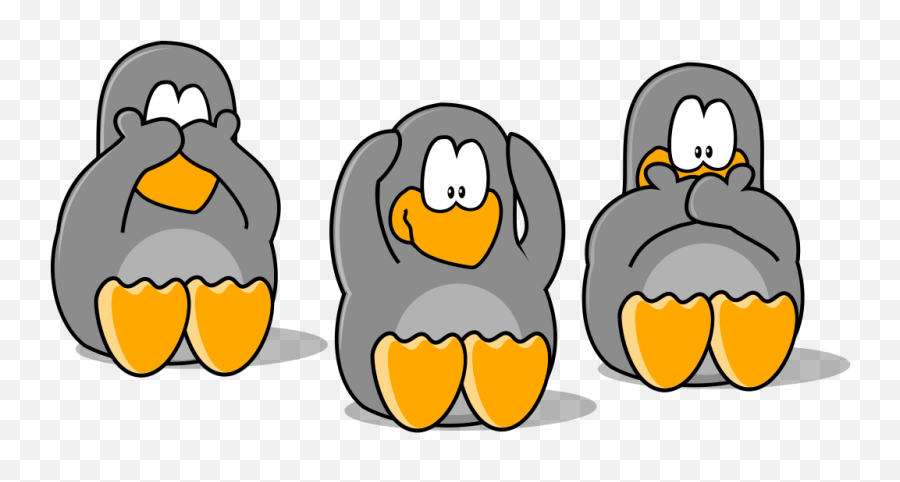 Three Monkeys Penguins - Shut Ears Cartoon Emoji,Three Monkeys Emoji