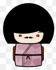 Kokeshi Animated Japanese Dolls - Cartoon Emoji