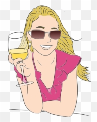 Mujer Cata Vino Vector Clip Art - Success With Negative Attitude Is Called Luck Emoji