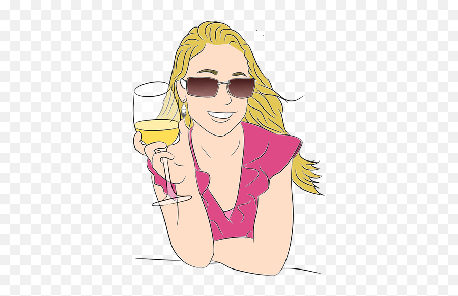 Mujer Cata Vino Vector Clip Art - Success With Negative Attitude Is Called Luck Emoji,Champagne Pop Emoji