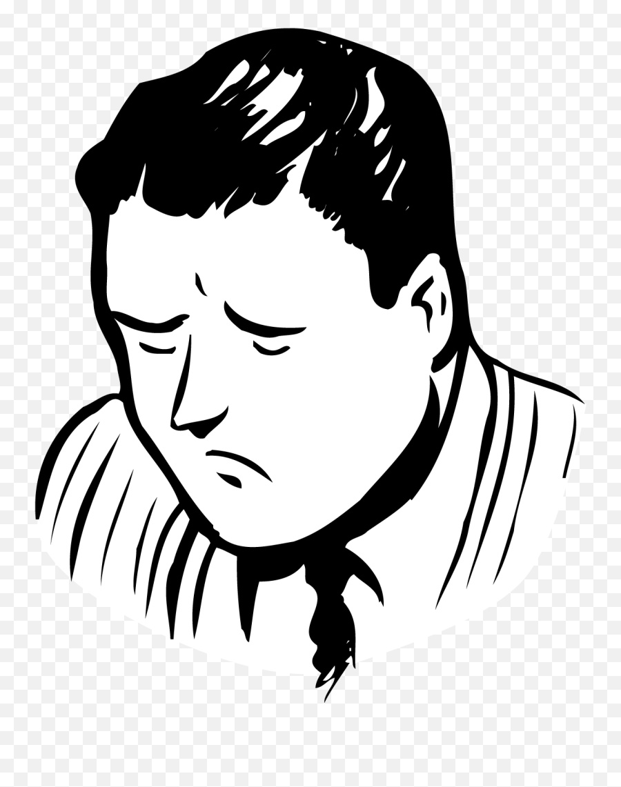 Man29 - Sad Dad Clipart Black And White Png Download Sad Clipart Black And White Emoji,Dad Emoji