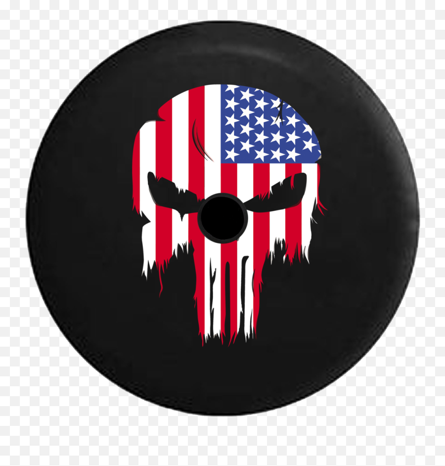 Jeep Wrangler Jl Backup Camera Day Tattered American - Punisher American Flag Logo Png Emoji,African American Flag Emoji