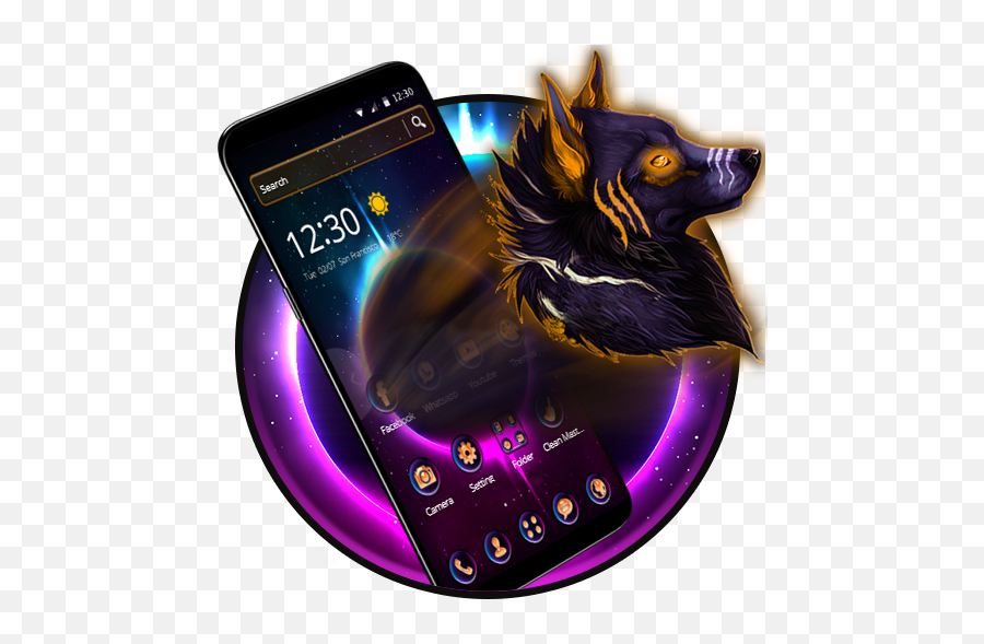 Galaxy Night Sky Wolf 2d - Mobile Phone Emoji,Night Sky Emoji