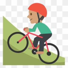 Mountain Biking Emoji Clipart - Persona En Bicicleta De Montaña Dibujo