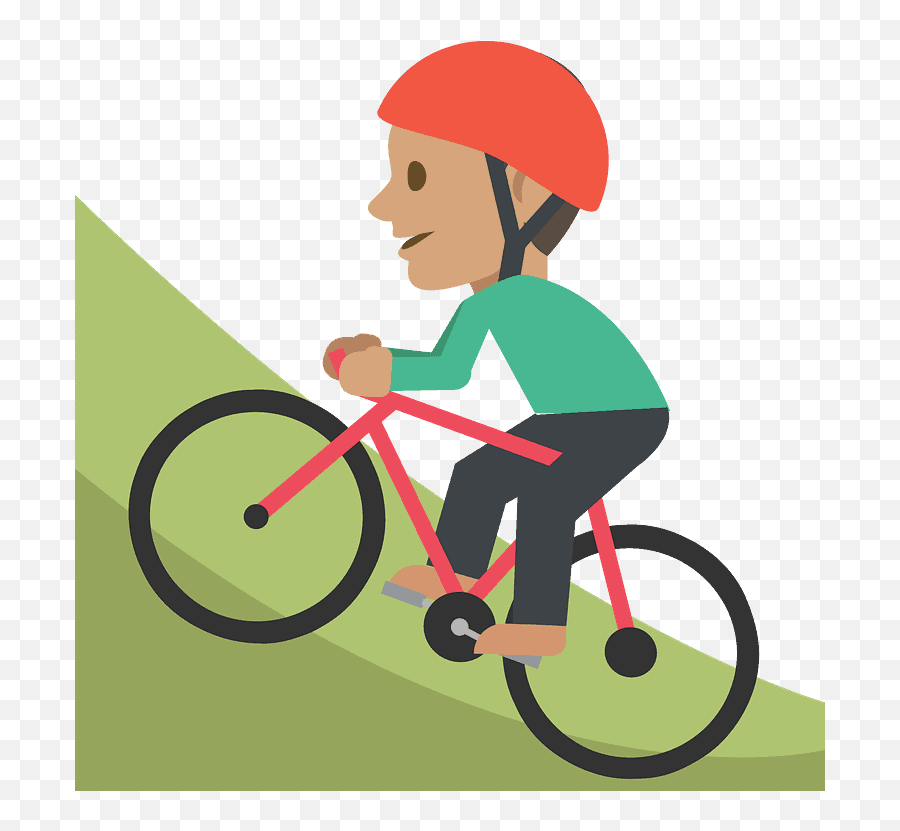 Mountain Biking Emoji Clipart - Persona En Bicicleta De Montaña Dibujo,Mountain Emoji Transparent