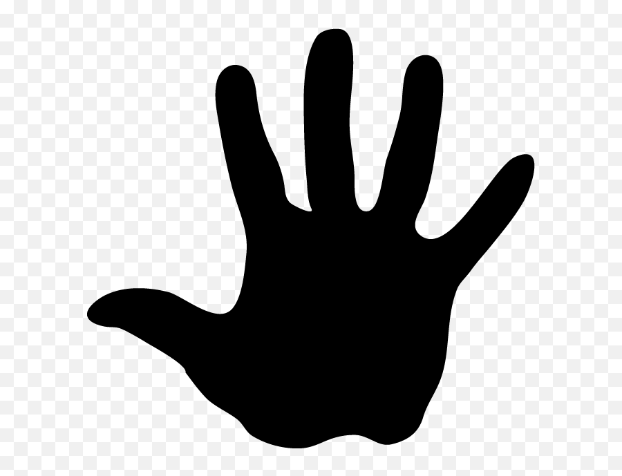 Drawn Finger Hand Outstretched - Hand Palm Clipart Black And White Emoji,Black Hand Emoji