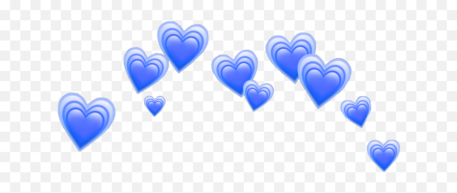 Blue Emoji Heart Crown Hearts Navy Sea Ocean Sky Tiara - Heart Crown Emoji Png,Navy Emoji