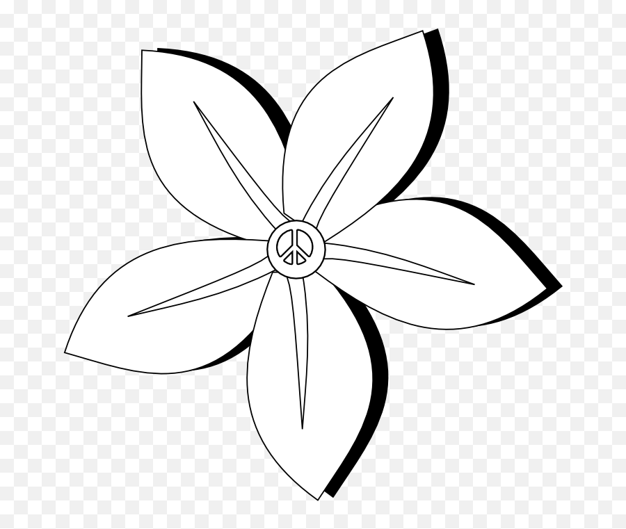 Peace Sign Flower 35 Black White - Flower Vector Png White Emoji,Peace Sign Emoji Black And White