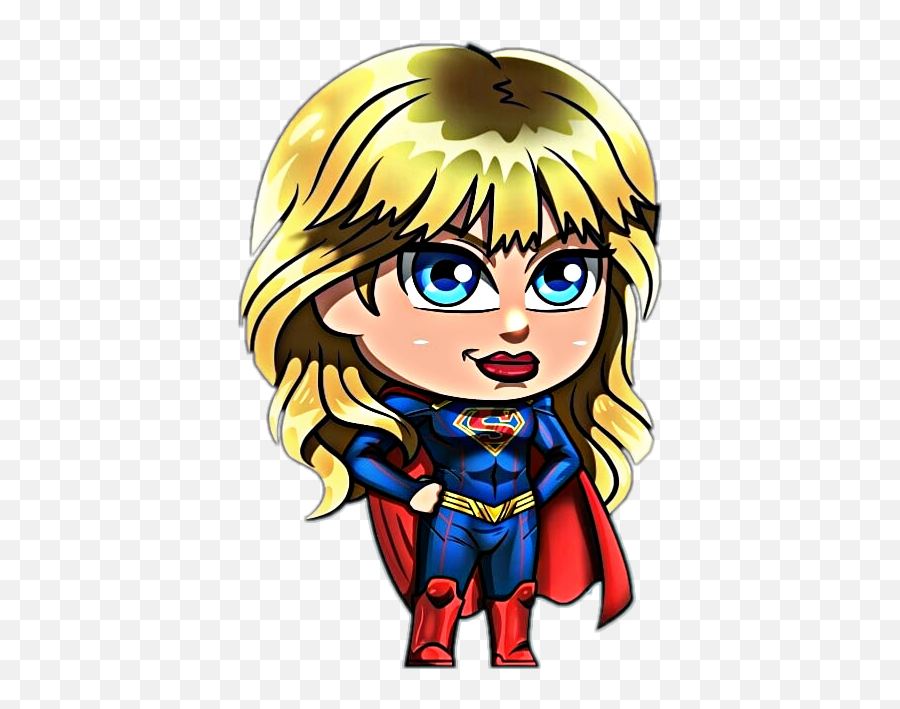 Supergirl Sticker Art By - Cartoon Emoji,Supergirl Emoji