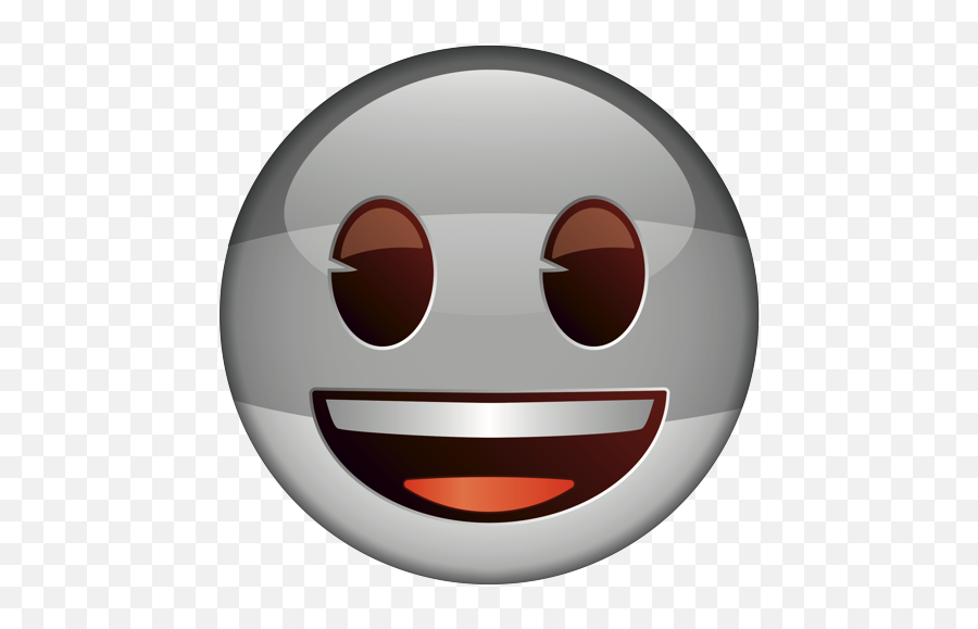 Smiling Face Variant Three Greys Cut - Emoji,Cut Emoji