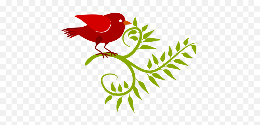 Red Bird In A Branch Emoji,Olive Branch Emoji