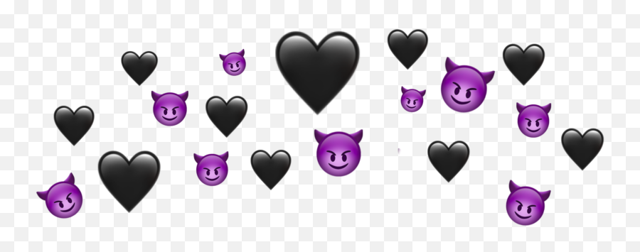 Emoji Devil Heart Blackheart Crown - Devil Emoji Crown Png,Purple Devil Emoji Png
