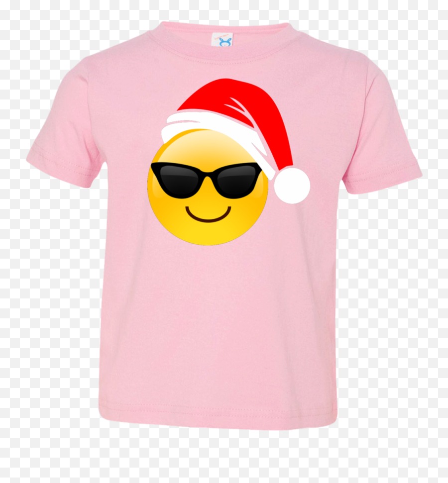 Download Hd Emoji Christmas Shirt Cool Sunglasses Santa Hat - Polo Shirt,Magnet Emoji