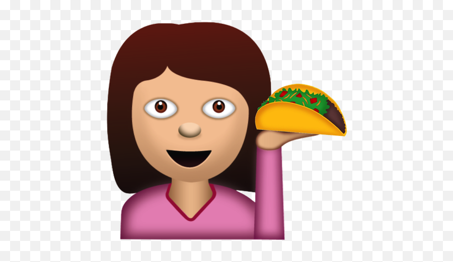 Whatever Girl Does Taco - Emoji With Brown Hair,Emoji Taco