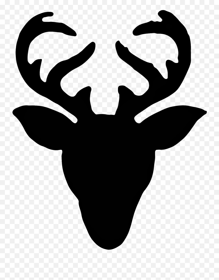 Rudolph Reindeer White - Rudolph Reindeer Head Silhouette Emoji,Deer Hunting Emoji