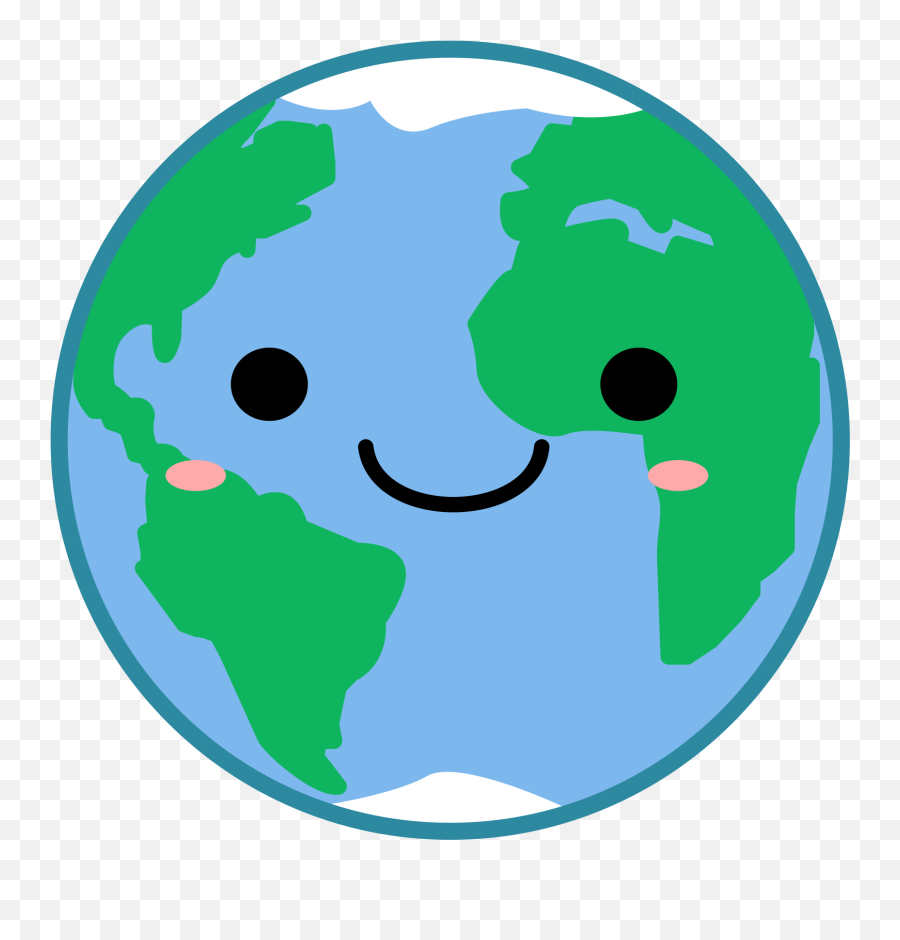 Kawaii Earth Vector Clipart Image - Clipart Earth Emoji,B Emoji