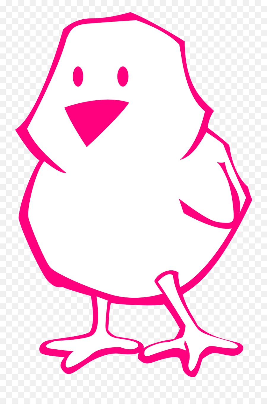 Chick Pink Outline Easter Bird - Portable Network Graphics Emoji,Easter Basket Emoji