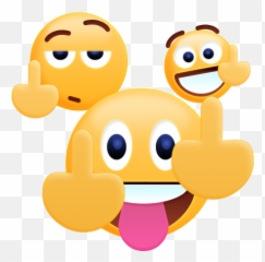 Middle Finger Emoji Sticker - Two Fingers