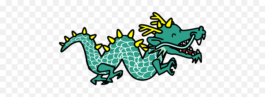 Green Dragon Cartoon Style - Cute Chinese Dragon Clipart Emoji,Fire Emotion