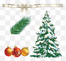 Christmas Tree Ribbon Fir Branch - Png Images Hd Emoji