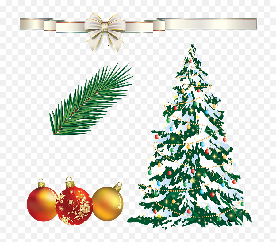 Christmas Tree Ribbon Fir Branch - Christmas Tree Png Images Hd Emoji,Christmas Gift Emoji