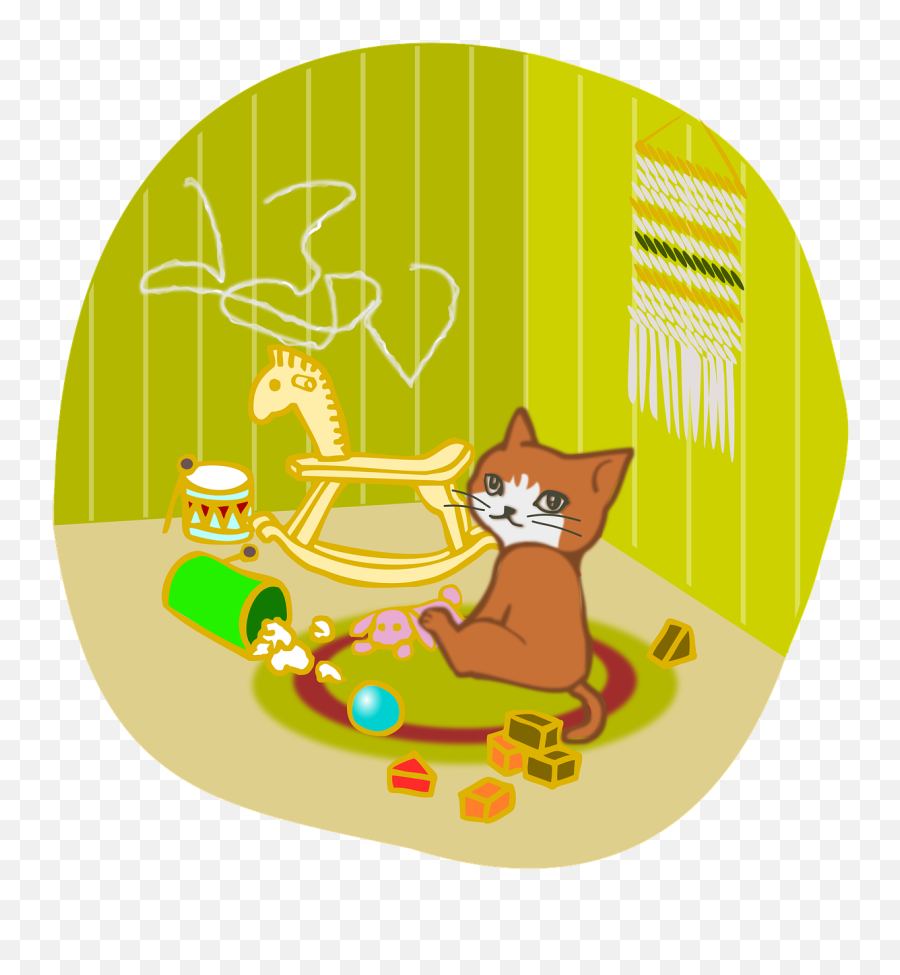 Messy Room Children Naughty Cat Toys - Messy Cat Cartoon Emoji,Yahoo Messenger Emoticons Download
