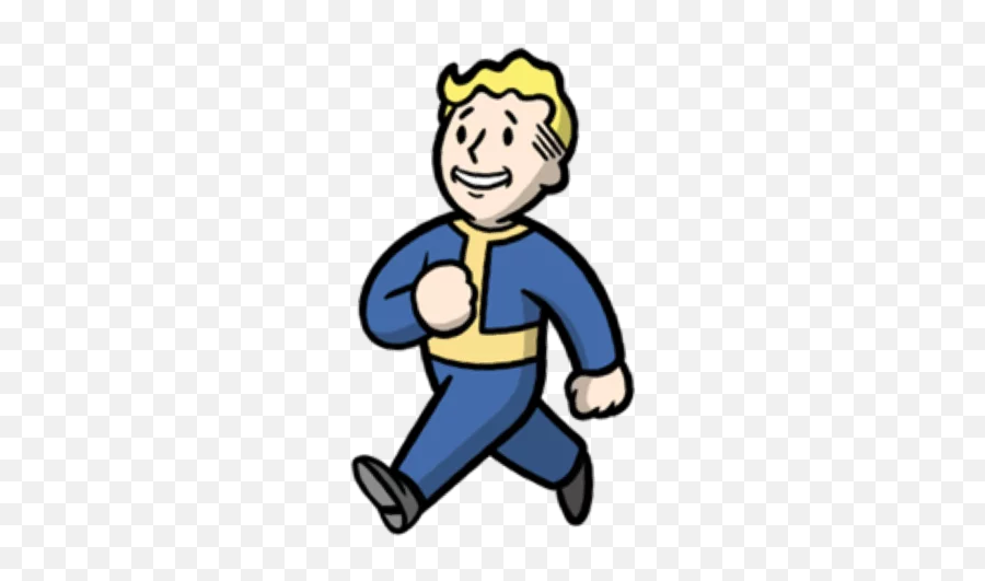 Fallout Emoji - Vault Boy Walking Png,Fallout Emoji