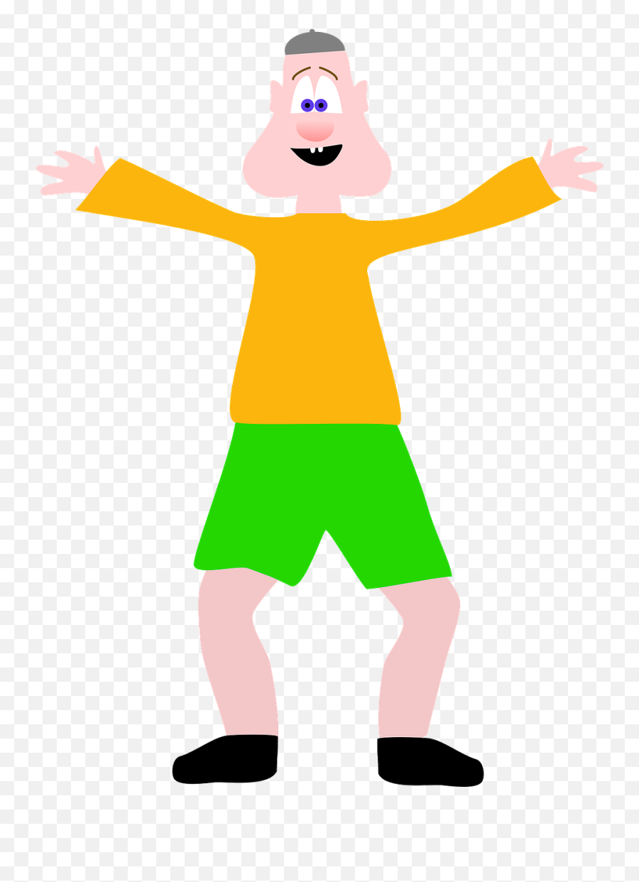 Happy Man Arms Open Smile - Kid Clipart Emoji,Emoji Shirt And Pants