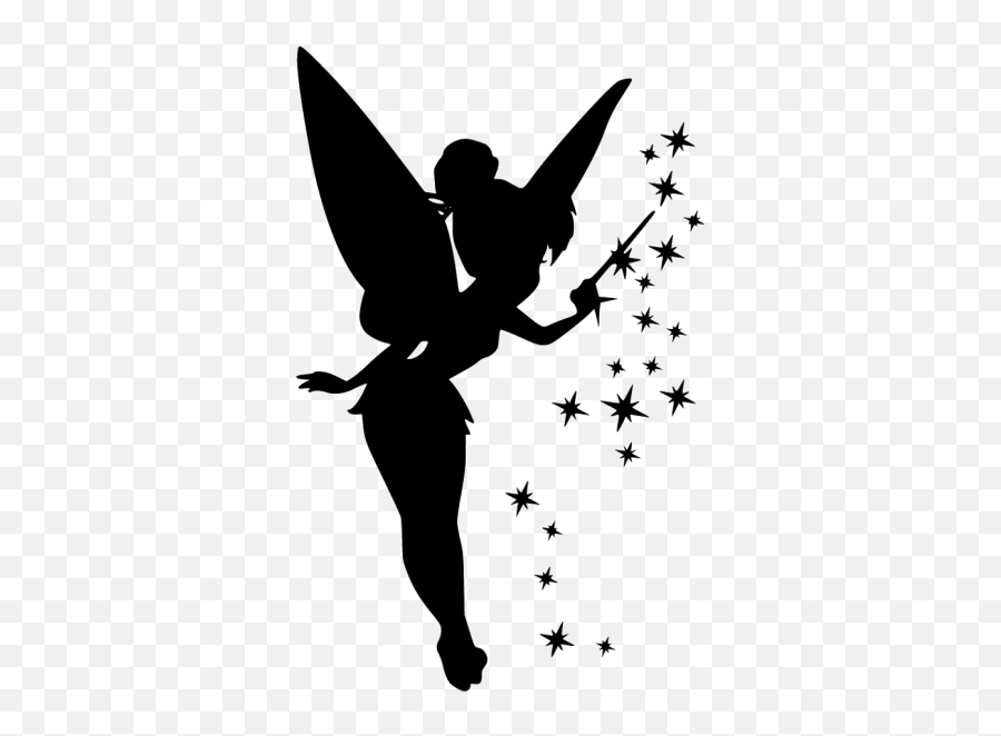 Tinker Bell Silhouette Peter Pan Image Pixie Dust - Silhouette Tinkerbell Clipart Emoji,Peter Pan Emoji