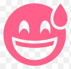 Sweat Smiley Emoji Icon Of Glyph Style - Happy Pink